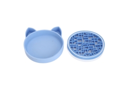 2026altiro-limpiador De Pincéis De Maquiagem 2 Em 1 Com Cabeça De Gato, Tapete Flexível De Silicone Portátil Azul