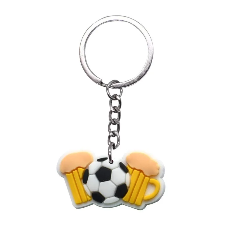 (pacote Com 2) Chaveiros Com Tema De Futebol, Em Borracha Macia De Pvc, Pingentes Decorativos