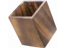 Organizador de Mesa Amosfun em Madeira Nogueira Natural, Porta lápis Quadrado e Estável com Controle Umidade,