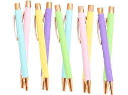 Conjunto De 10 Canetas Esferográficas Coloridas Nuobesty Para Escola E