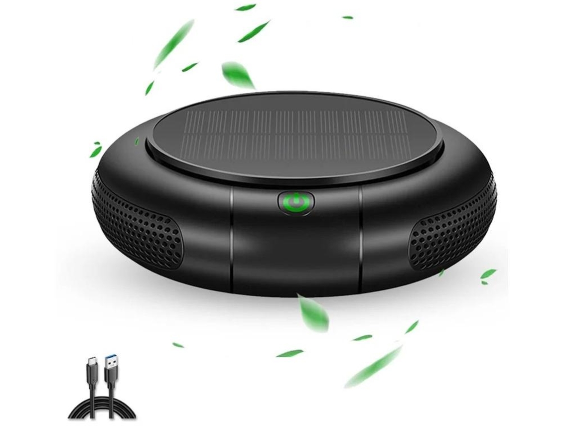 Purificador De Ar Solar Bateria 1200mah Portátil Yizhood Preto