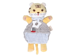 Primerox manta de Segurança para Bebê com Sino Macia Pelúcia Brinquedo de Animais para Sono Tranquilo Cinza