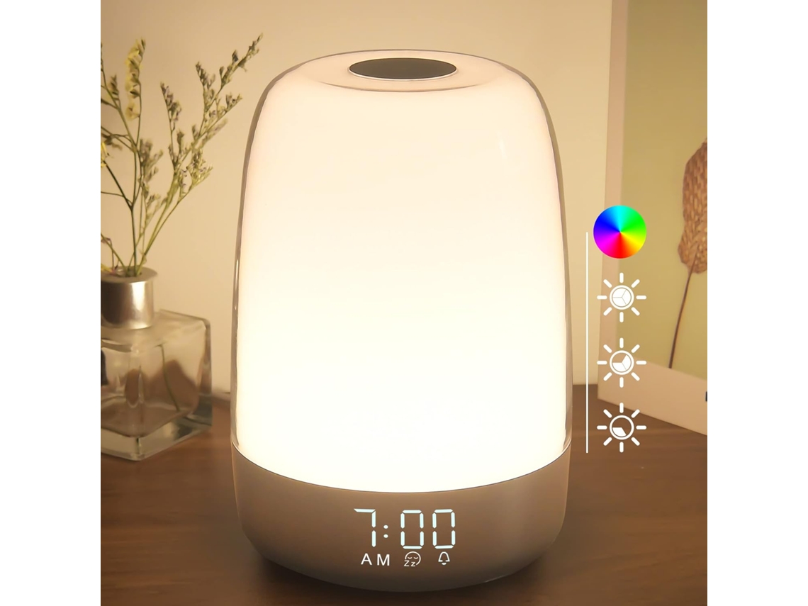 Lâmpada Noturna Touch Wake Up Com Simulação De Nascer Do Sol Despertador, 3 Aquaforge