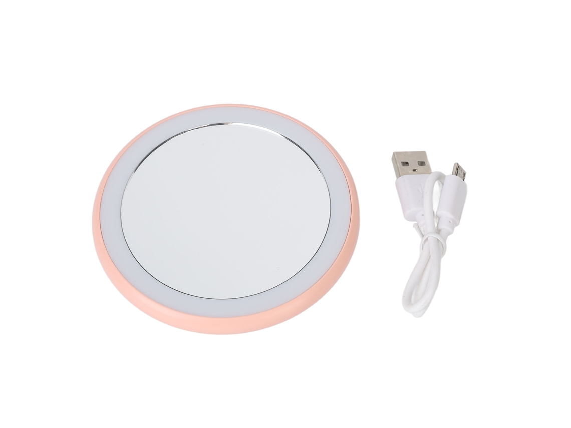 Espejo De Maquillaje Portátil Compacto Con Luz Led Recargable Por Usb