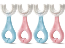 Conjunto de 4 Escovas Dentes em Formato U Escova Treinamento para Bebês e Crianças Pequenas Higien Bucal Adequada Be GOKOCO