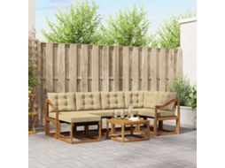 Vidaxl Conjunto De Sofás Para Exterior 7 Pcs Natural E Bege