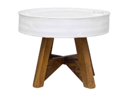 Mesa de Centro HARLANV1 com madeira recuperada branca (60x45 cm)