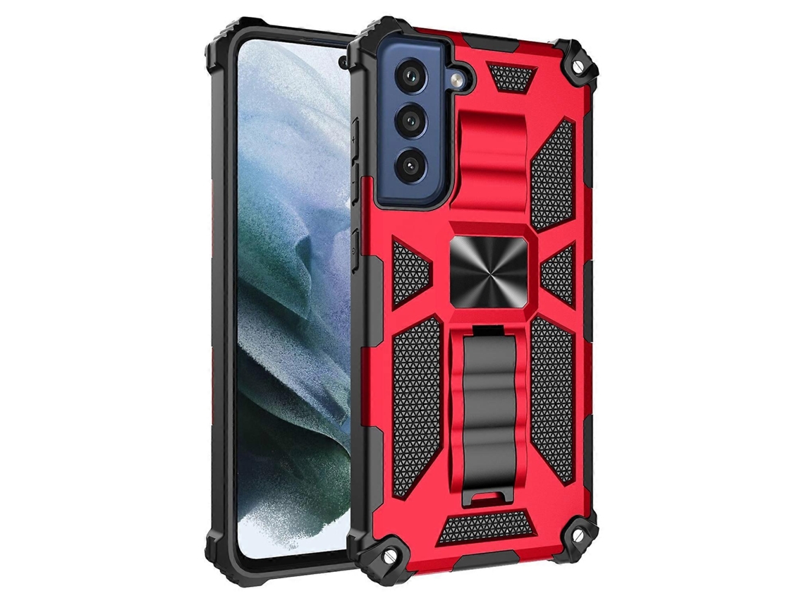Capa Protetora Magnética À Prova De Choque Em Tpu + Pc Com Suporte Para Samsung Galaxy S21 Fe