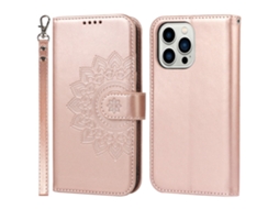 Capa Para Iphone 14 Pro Pele Sintética Rosa