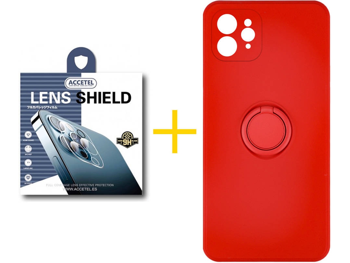 Capa + 1 Película de Câmara para iPhone 11 Pro ACCETEL Vermelho