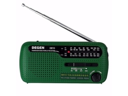 Rádio Gravador e Receptor AQUAFORGE portátil FM MW SW com dínamo de manivela