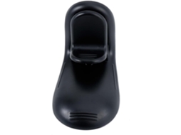 Suporte magnético pequeno para celular em ABS com acabamento prateado.