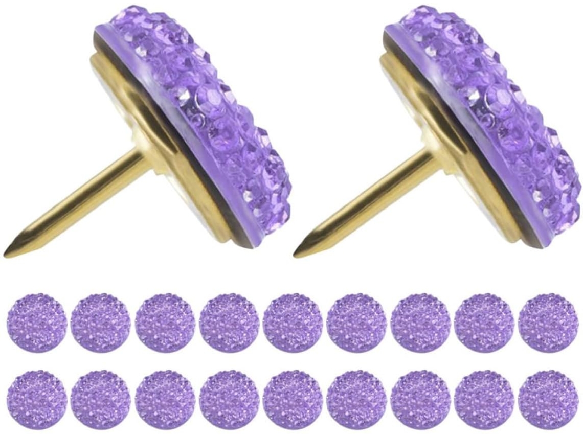 Aboofan Tachinhas de Metal Decorativas de 20 Rodadas com Desenhos de Pedras Preciosas para Quadros Cortiça, Seguras E