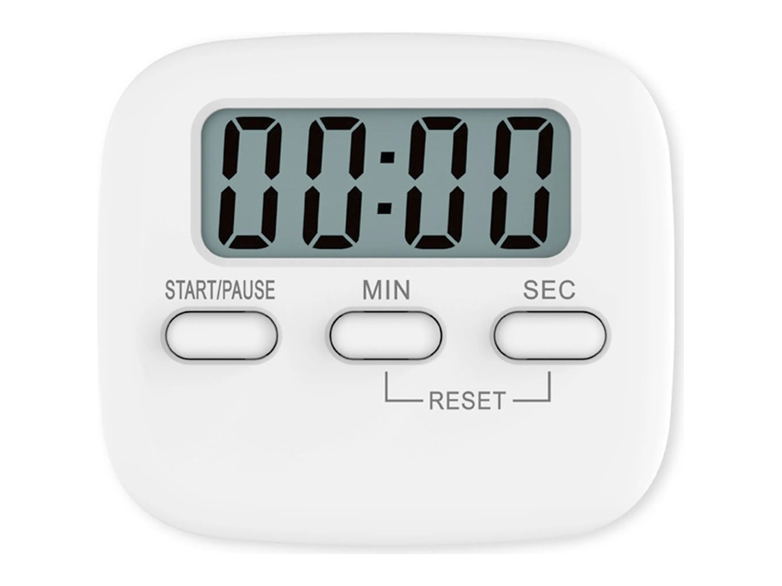 Temporizador De Cozinha, Com Grande Display Lcd, Alarme Com Forte Som, Branco