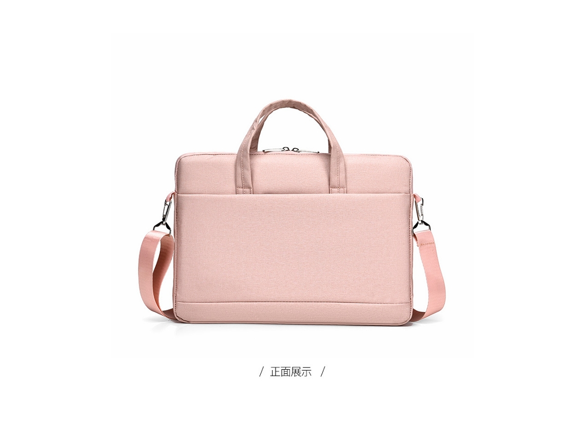 Bolsa Transversal/pasta para Laptop , Grande Capacidade, Resistente a Impactos. MDUG (tamanho Médio, 14 Polegadas, Rosa)