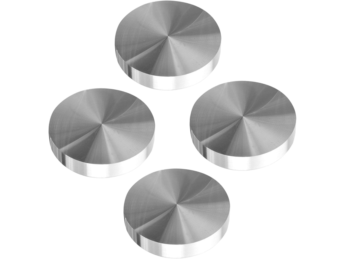 Popetpop 4 Peças Adaptador De Mesa Circular Em Liga Alumínio Para Mesas Chá, Almofadas Redondas Prateadas Para Casa