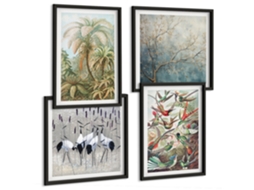 Galeria De Pinturas Murais Estampas De Frutas, Flores Cítricas Moldura Preta Imagens Para Um Quarto Infantil Espelharte (conjunto De 4 Imagens)