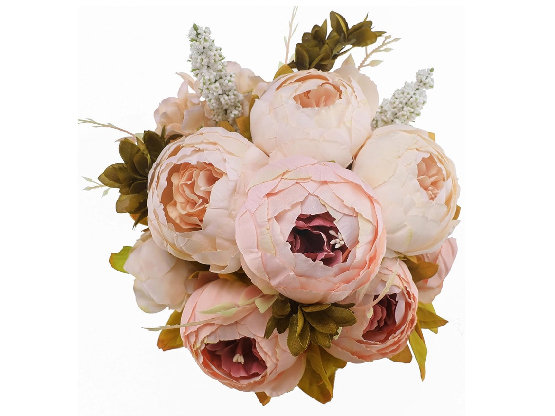 Buquê de Peônias Artificiais, Rosa Claro. AQUAFORGE