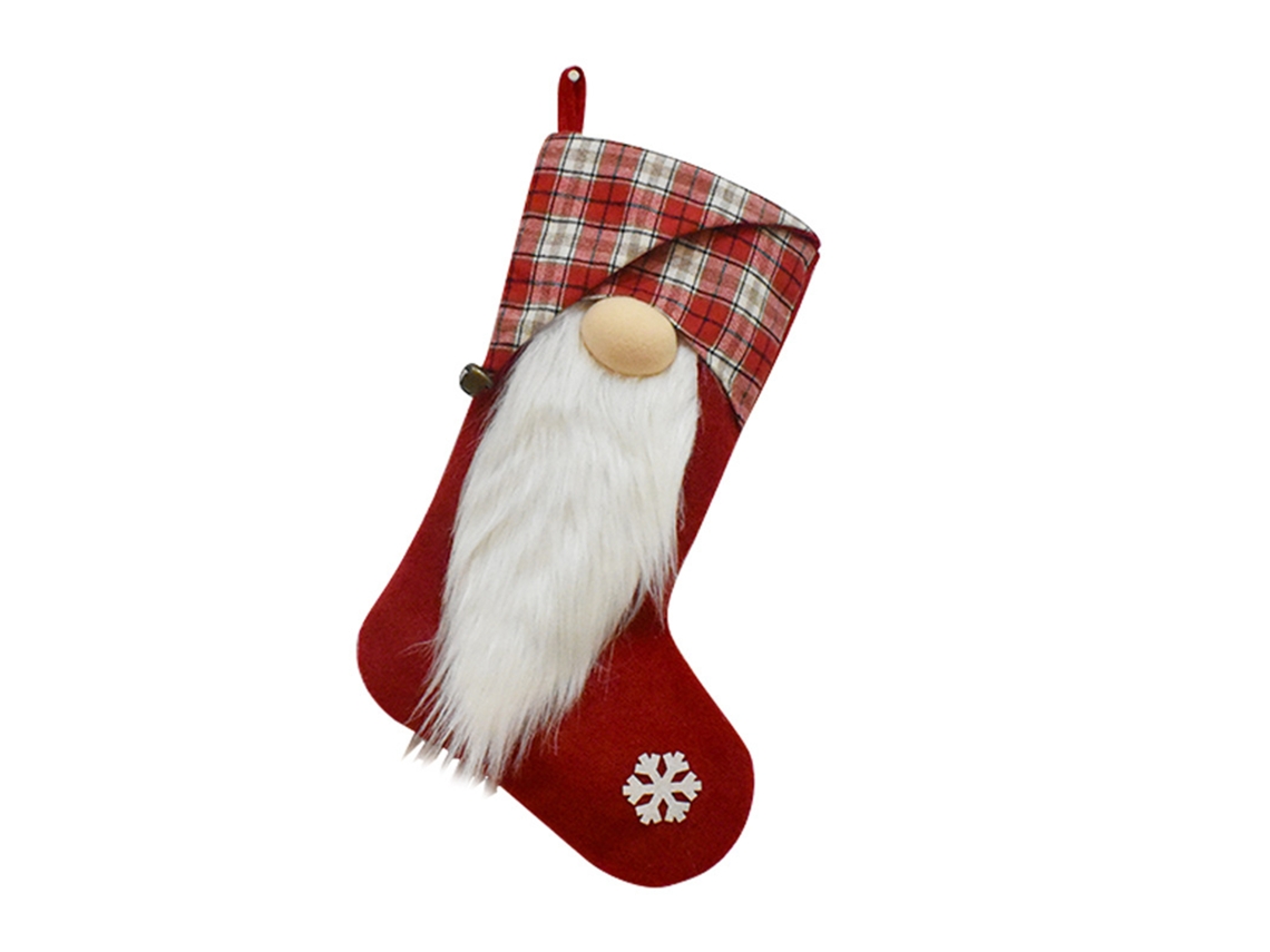 Boneca de Natal Big Beard com xadrez vermelho e cinza, sem rosto, para colorir festa LAXISCREED