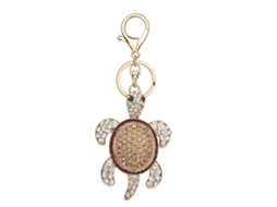 Pingente Tartaruga Com Strass E Liga Decoração Porta-chaves
