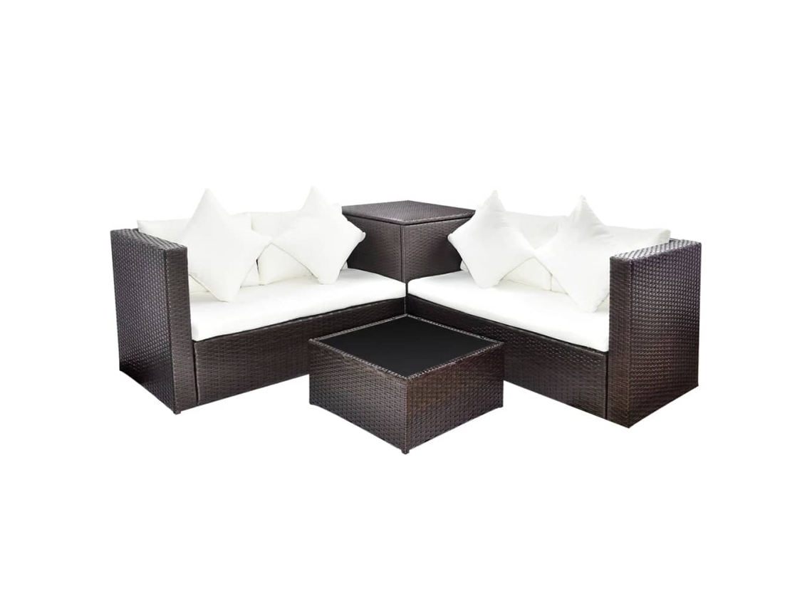 Garden Furniture Set, Garden Furniture Sets Vidaxl Marrom Rattan / Vime (n/a)