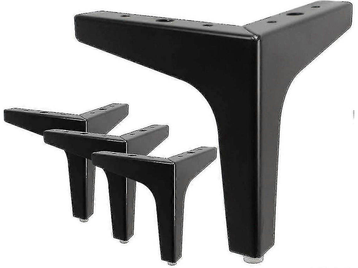 4 Pés De Móvel Modernos Em Formato De Triângulo De Metal, 7 Polegadas / 17,5 Cm, Cor Preta