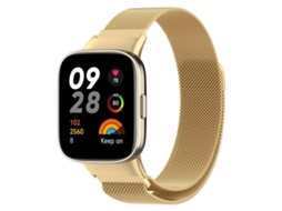 Bracelete Para Redmi Watch 3 - Milan Magnética - Malha De Aço Dourada