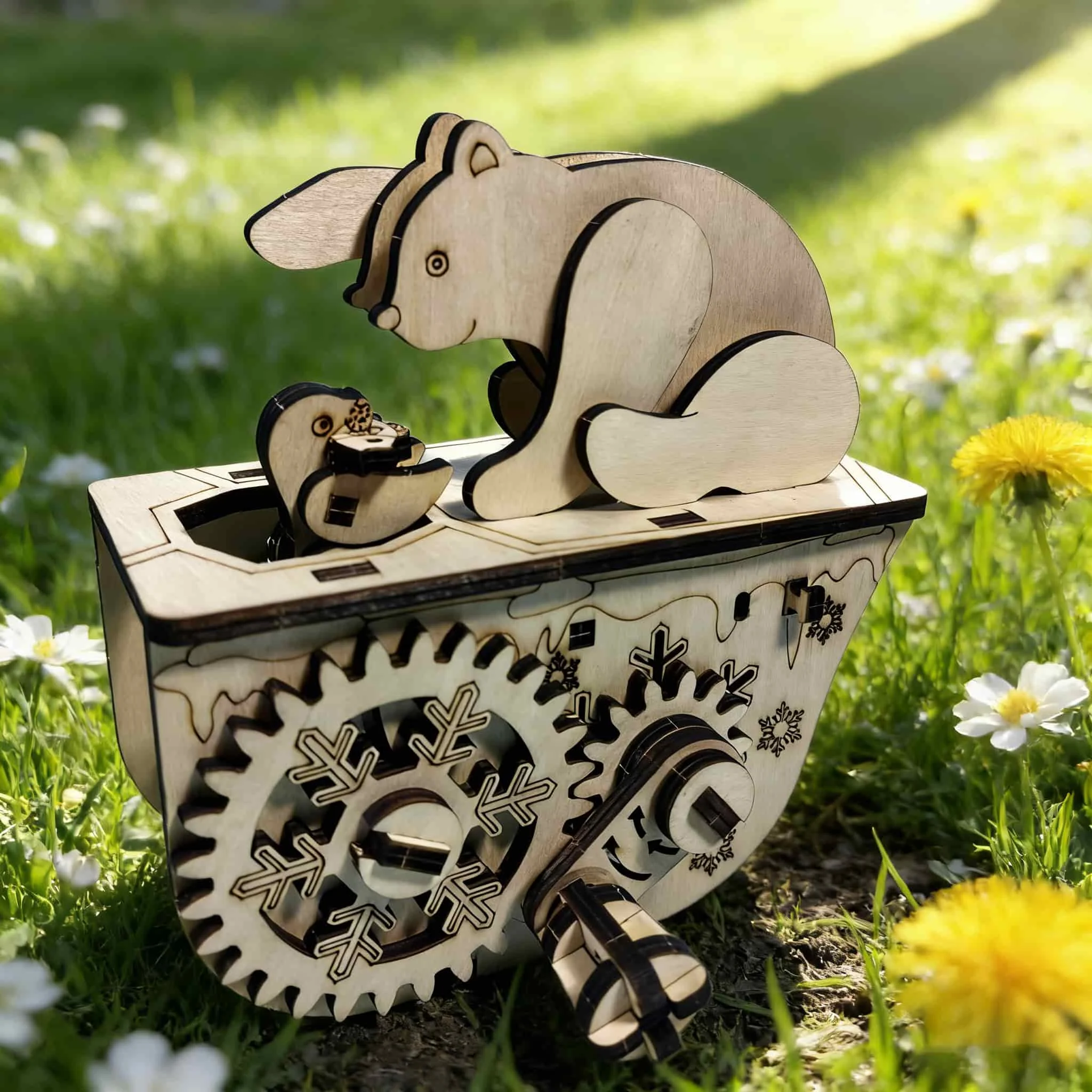 Quebra cabeça 3d de Madeira de Urso Polar, Modelo em Escala, Kit de Modelo Faça Você Mesmo MDUG