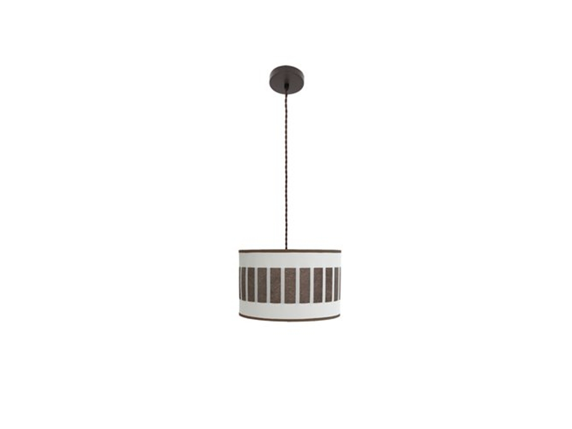 Pingente Ivanna 1Xe27 Marrom/Branco-Ferrugem Regx30X30 Cm FABRILAMP