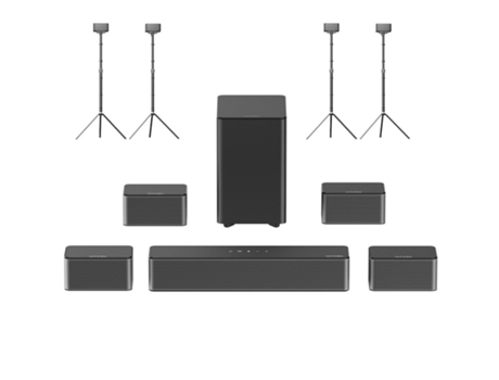 Soundbar Ultimea Poseidon D70 7.1 Canal 2 Pares De Suportes Para Alto-falantes Steady 300 Equalizador De 10 Bandas 121 Matizes Eq Predefinidos