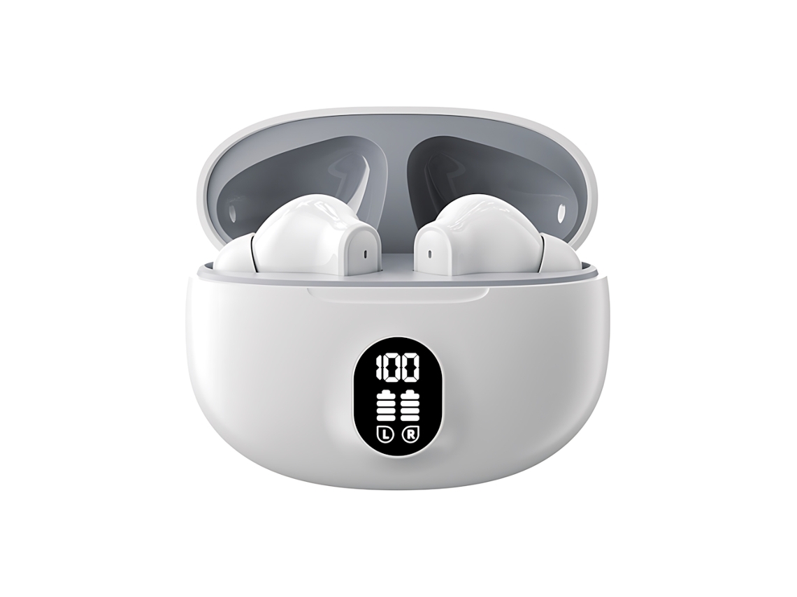 Fones De Ouvido Bluetooth Tws (brancos) Com Tela Led Sensível Ao Toque, Sem Fio