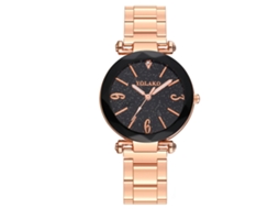 Relógio de Pulso Feminino Yolako Casual Simples Mostrador Redondo Quartzo Preto