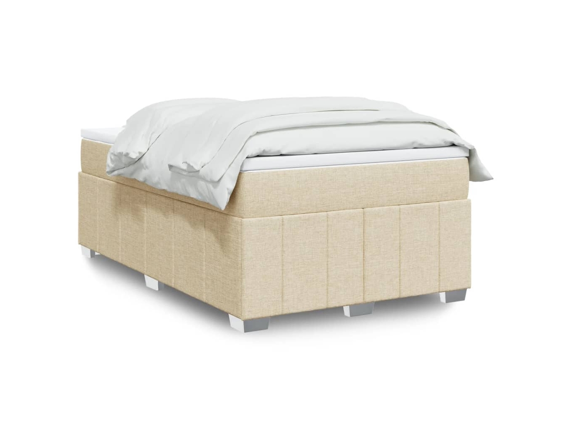 Vidaxl Cama Boxspring Com Colchão 120x190 Cm Tecido Cor Creme