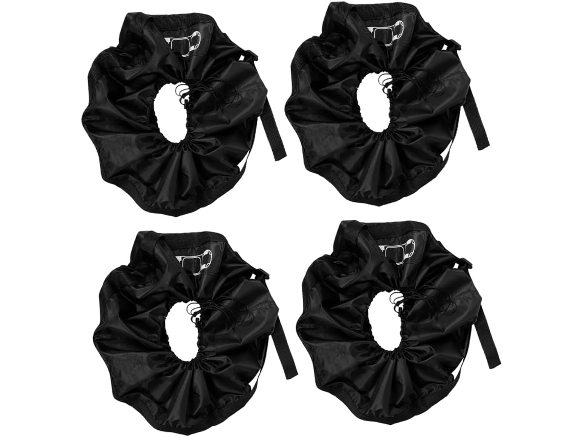 Conjunto De 4 Peças De Capas De Poliéster Para Pneus, Ideais Para Camping, Reboque E Proteção De Rodas.