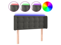 Cabeceira Cama com Luzes Led Veludo Cinza escuro MAISON EXCLUSIVE (83x16x78 cm)