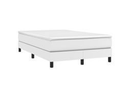 Cama Boxspring com Colchão 120x190 cm Couro Artificial Branco MAISON EXCLUSIVE