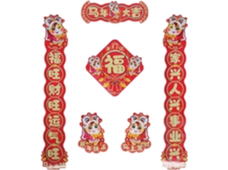 Decorações Chinês 2026 Dísticos Tradicionais Cavalo Adesivos Amuletos Janelas Portas Festival Primavera Ano GOKOCO