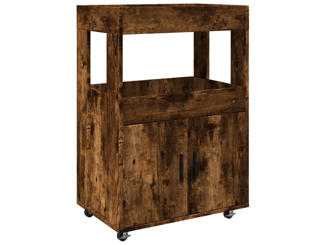 Carrinho de bar VIDAXL Marrom Madeira (60x39,5x89 cm)