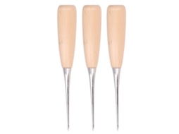 Kit 3 Alfinetes de Couro com Cabo de Madeira S/MARCA
