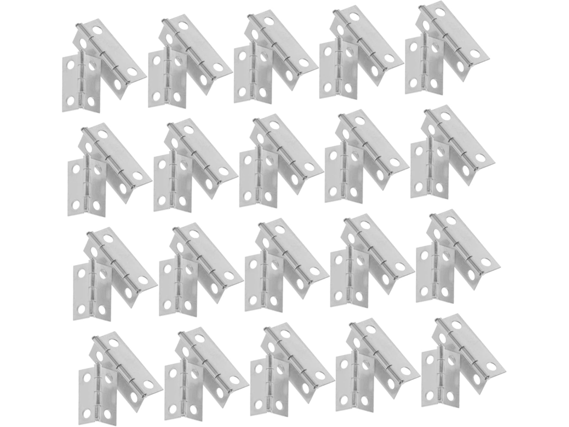 Conjunto De 60 Mini Dobradiças Ferro Para Caixas Joias E Armários Pequenos, Na Cor Prata