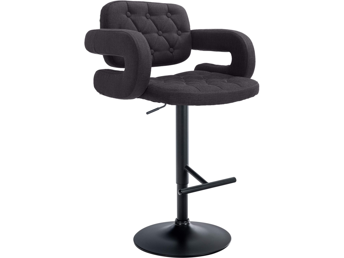 Banco De Bar Em Tecido Dublin Preto/preto Clp