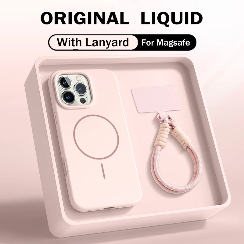 Funda Protectora Magnética Para Iphone 16e Rosa, Material De Silicona Líquida.