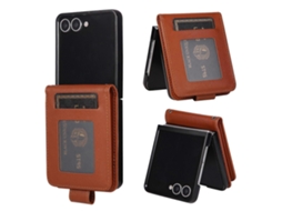 Capa Multifuncional De Couro Com 3 Compartimentos Para Cartões Para Samsung Galaxy Z Flip7 5g