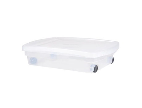 Caixa De Armazenamento Plastic Eda De 40 L Com Rodas Natural 68 X 48 X 17,5 Cm Eda Plastique