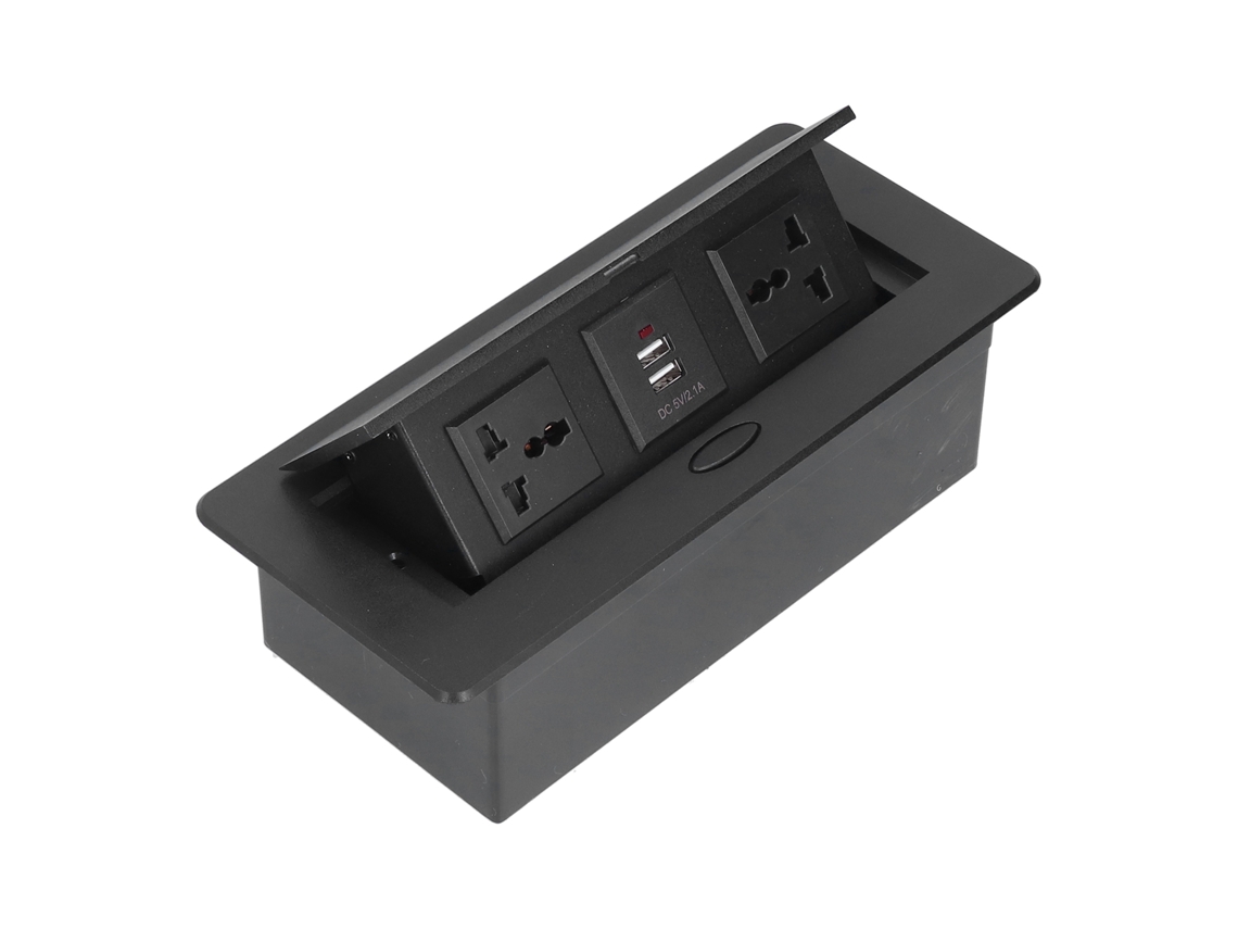 Laxiscreed Desktop Com Tomada Pop-up, Dual Usb, Ligação Por Cabo Para Maior Conveniência