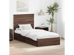 Vidaxl Cama Com Armazenamento Com Gaveta Carvalho Marrom 75 X 190 Cm