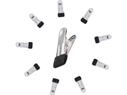 Pacote Com 10 Prendedores De Roupa De Aço Inoxidável De Longa Duração Com Clipes Antirriscos, Forte Aderência, Resistentes Às Intempéries, Multiuso, C