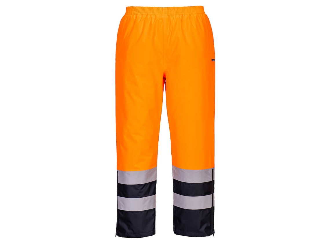 Calças De Inverno De Alta Visibilidade - Proteção E Conforto Azul Marinho E Laranja / Xxl