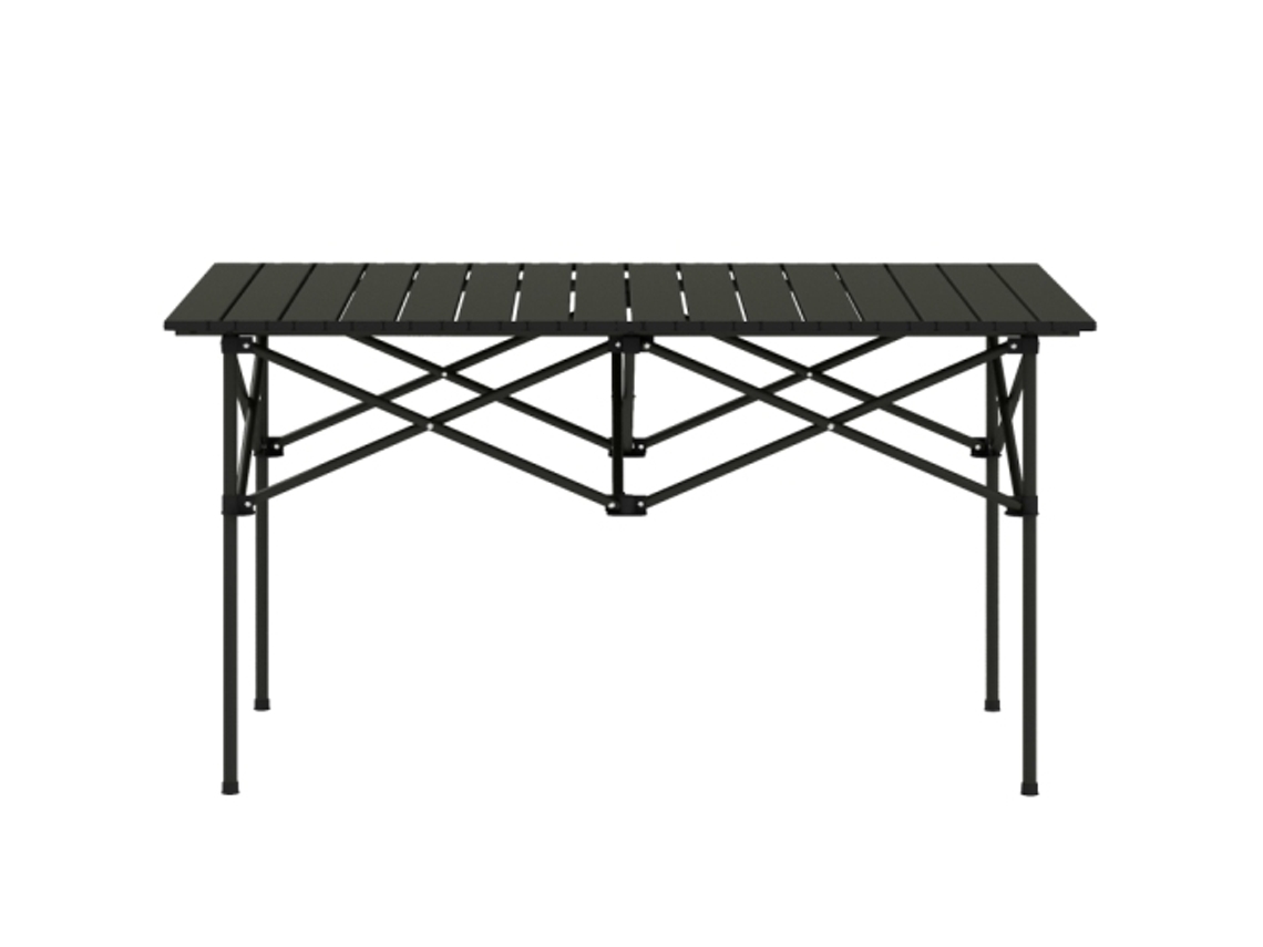 Mesa Dobrável E Enrolável, Leve, Ideal Para Jardins, Varandas E Campismo. 95 X 55 Cm, Preta.