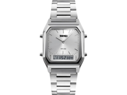 Lurelia Relógio Digital Feminino, Led, Cronógrafo, Cronómetro, Alarme, Data/calendário, 12/24h, Luminoso, 33 Mm, 11 Mm, 22 Mm, Aço Inoxidável, Prata